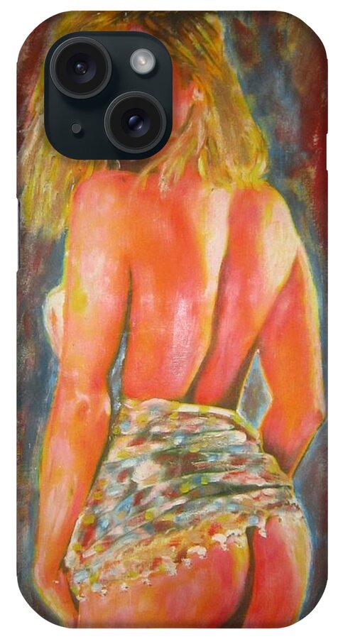 Nude Oil Painting iPhone Case featuring the painting Soho Model by Sam Shaker