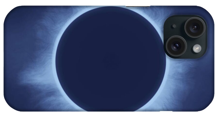 Sun iPhone Case featuring the painting Solar Eclipse in Deep See Colors by Celestial Images