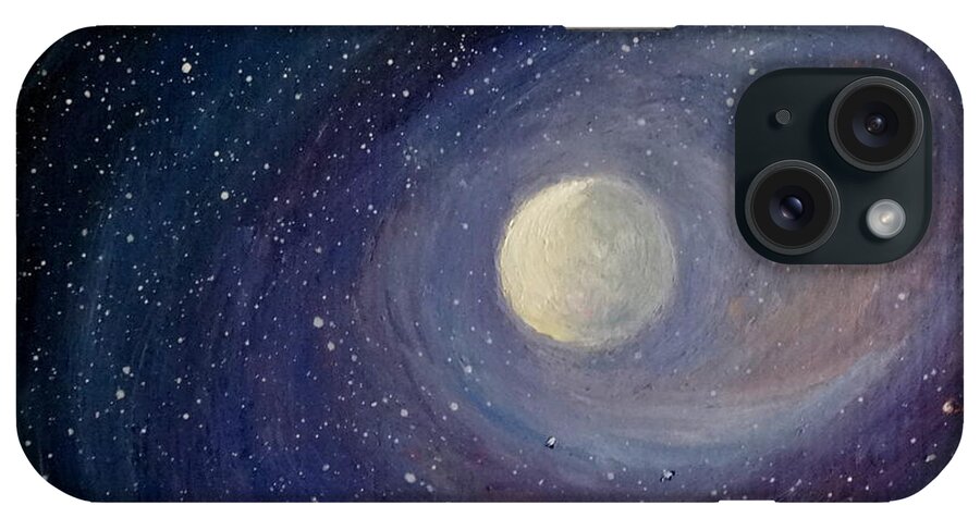 Moon iPhone Case featuring the painting Solar Wind by Fred Wilson