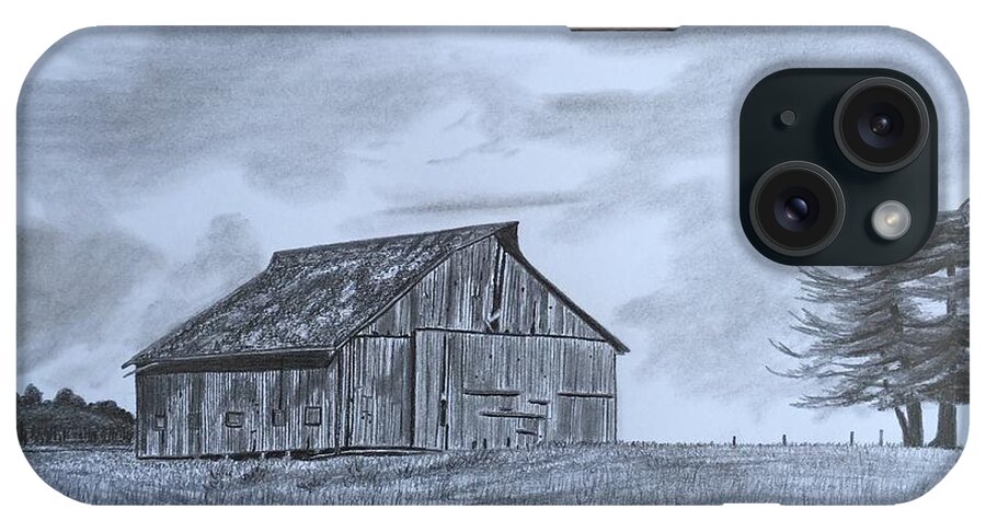 Barn iPhone Case featuring the drawing Solitude by Tony Clark