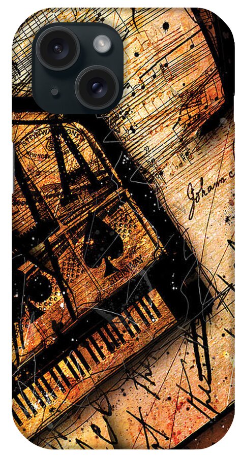 Piano iPhone Case featuring the digital art Sonata In Ace Minor Panel I by Gary Bodnar