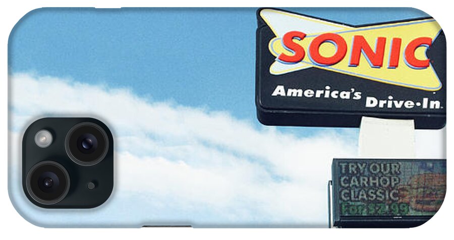 America's iPhone Case featuring the photograph Sonic Americas Drive In Grainy by Bert Peake