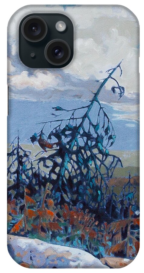 Oil On Canvas Landscape Painting Group Impressions Rocks Sea And Sky. Rob Owen Original Paintings iPhone Case featuring the painting Sooke Basin 5 by Rob Owen