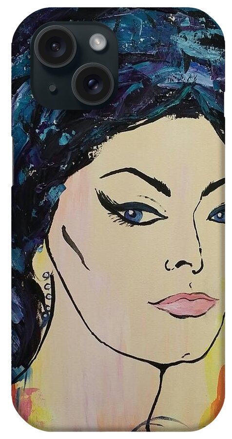Sophia Loren iPhone Case featuring the painting Sophia Inspired by Lynne McQueen