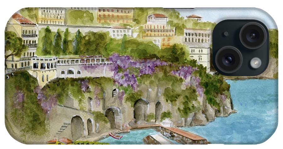 Watercolor iPhone Case featuring the painting Sorrento, Italy by Sheryl Heatherly Hawkins