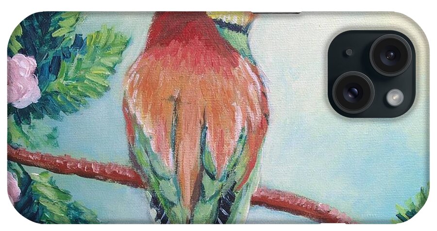Bird iPhone Case featuring the painting Southern bee-eater by Jean Pierre Bergoeing