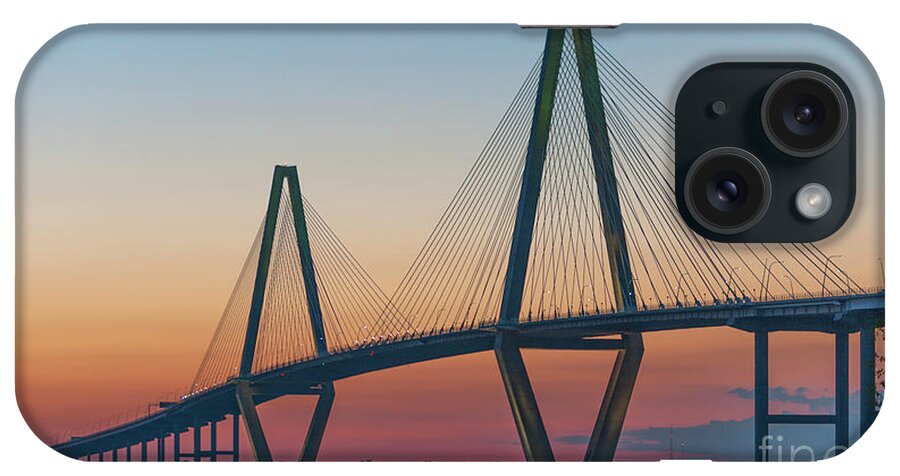 Arthur Ravenel Jr. Bridge iPhone Case featuring the photograph Southern Glow over the Cooper by Dale Powell