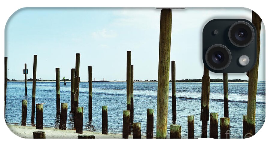 Southport iPhone Case featuring the photograph Southport Beach Weathered Wood by Amy Lucid