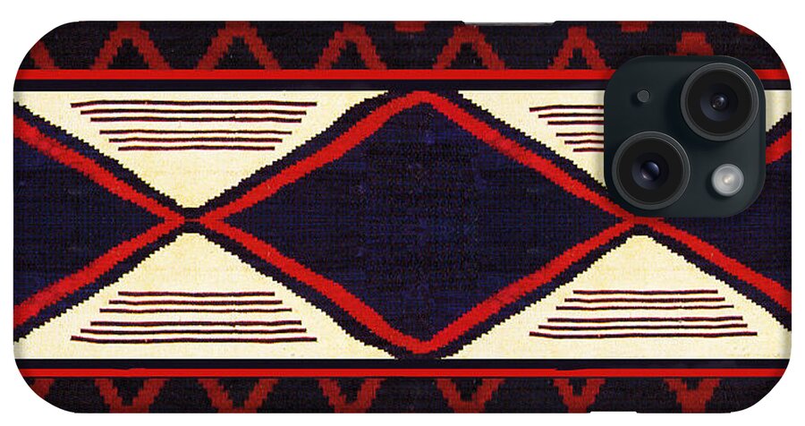 Design Inspired By Native American Textile iPhone Case featuring the digital art Southwest Folk Art by Vagabond Folk Art - Virginia Vivier