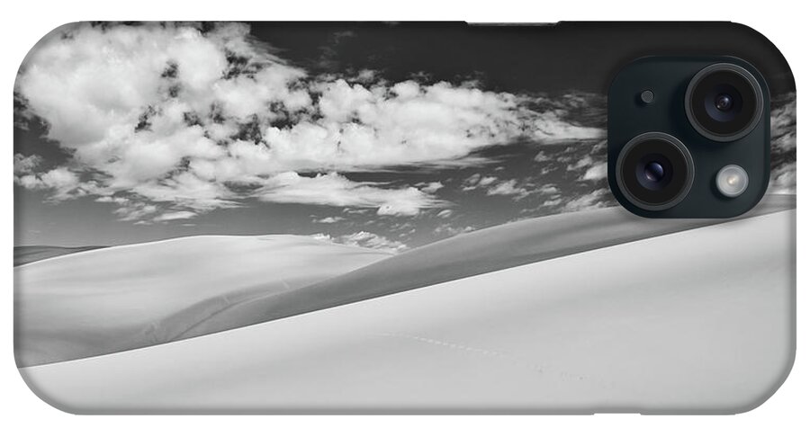 Great Sand Dunes National Park iPhone Case featuring the photograph Southwest Sands of Colorado in Black and White by Kevin Schwalbe