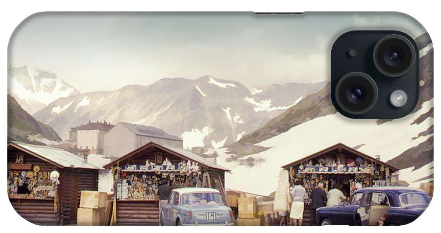 Souvenir iPhone Case featuring the photograph Souvenir Shops, Mountain Pass, France by Richard Goldman