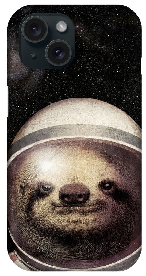 #faatoppicks iPhone Case featuring the drawing Space Sloth by Eric Fan