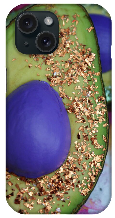 Spaceocados Space Avocado iPhone Case featuring the mixed media Spaceocados 2 by Judy Henninger