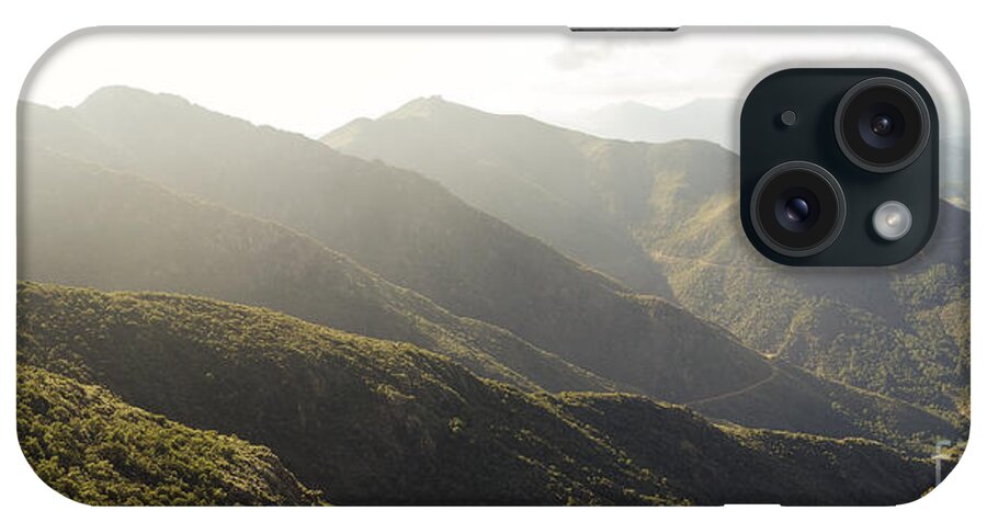 Natural iPhone Case featuring the photograph spanish mountain range, Malaga, Andalusia, by Perry Van Munster