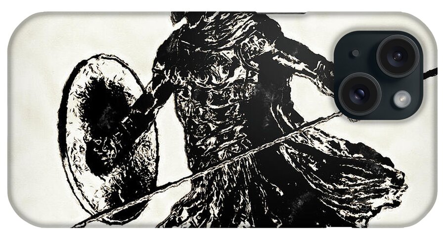 Spartan Warrior iPhone Case featuring the painting Spartan Hoplite - 17 by AM FineArtPrints