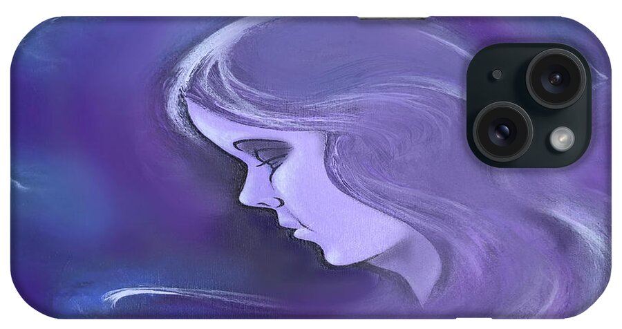 Lavender iPhone Case featuring the digital art Spectrum of Emotion Sadness Discust by Kevin Middleton