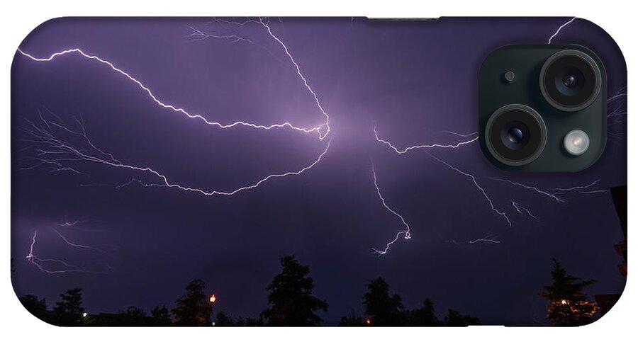 05/14/2018 iPhone Case featuring the photograph Spider Lightning over DC by Jeff at JSJ Photography