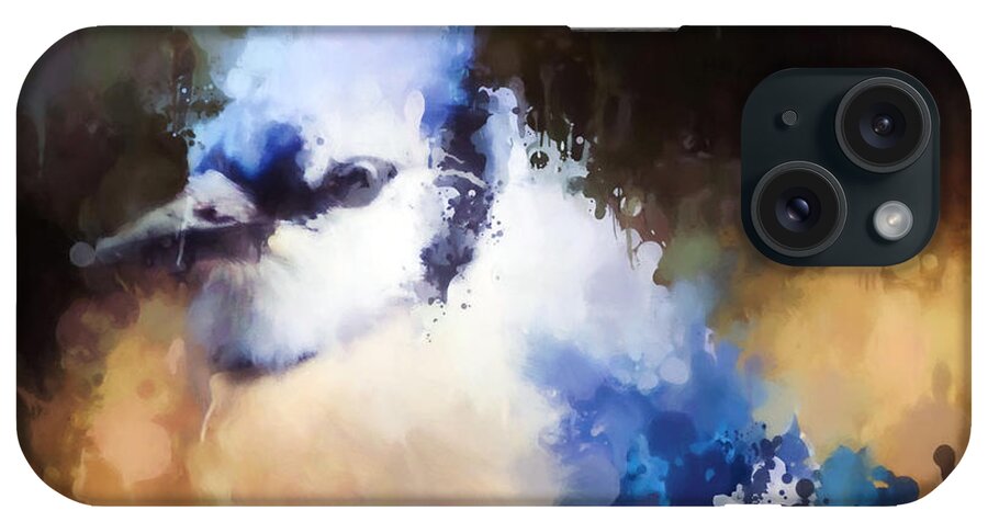 Blue Jay iPhone Case featuring the photograph Splatter Art - Blue Jay by Kerri Farley