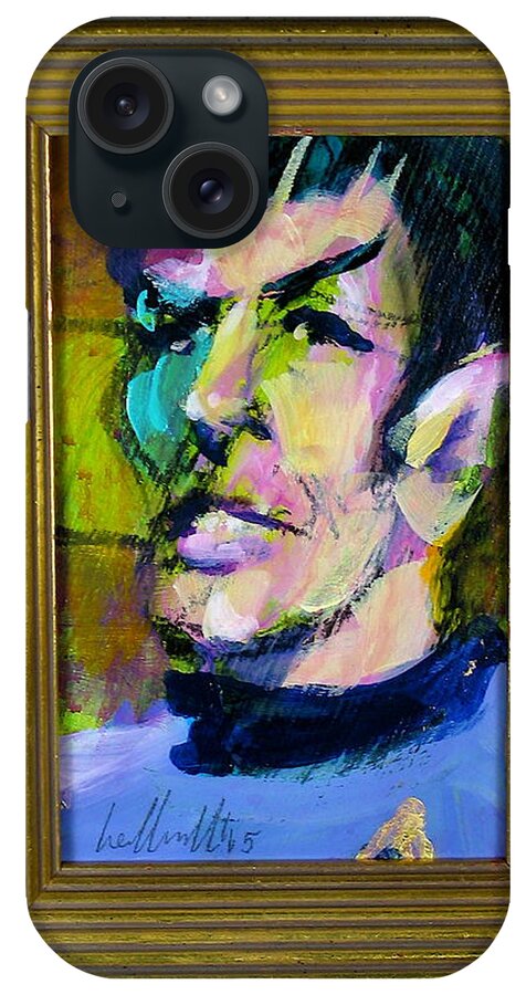Mr. Spock iPhone Case featuring the painting Spock by Les Leffingwell