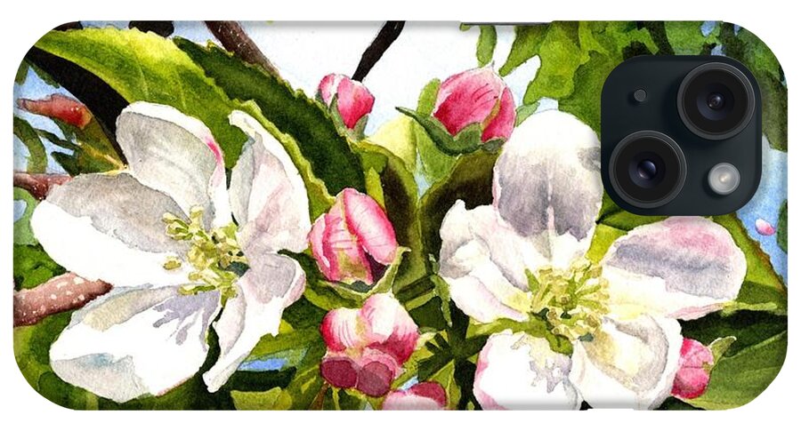 Vibrant iPhone Case featuring the painting Spring Apple Blossoms by Tammy Crawford