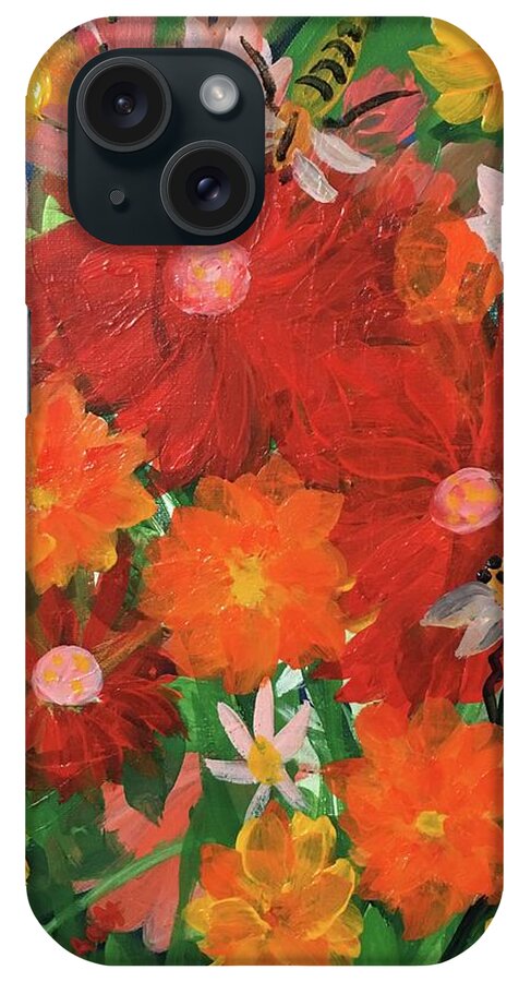 Bees iPhone Case featuring the painting Bumble Bees by Christina Schott