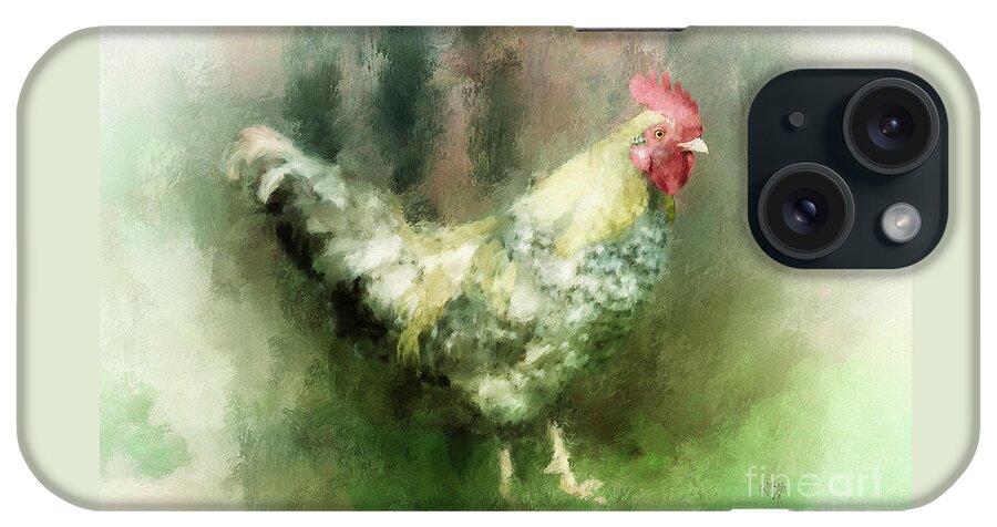 Chicken iPhone Case featuring the digital art Spring Chicken by Lois Bryan