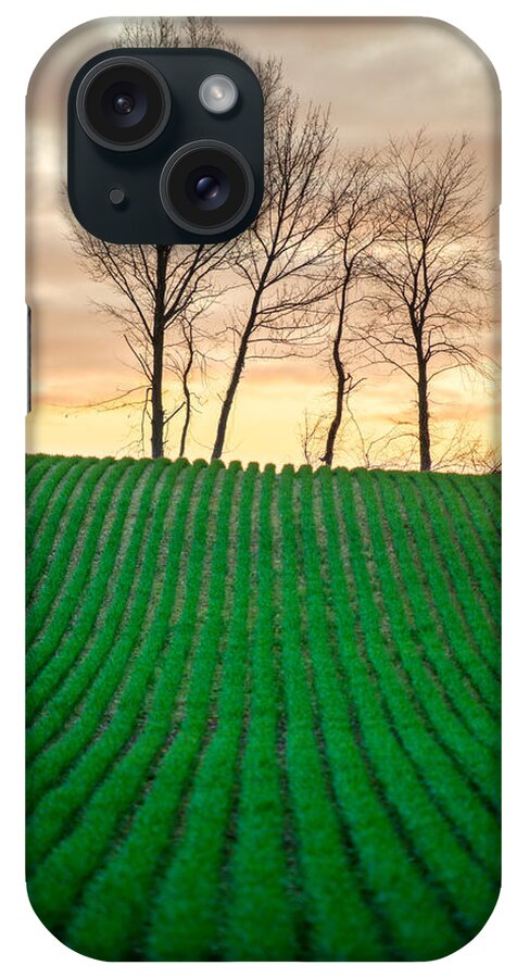 Rural iPhone Case featuring the photograph Spring Corn Rows of the Midwest by Matt Hammerstein
