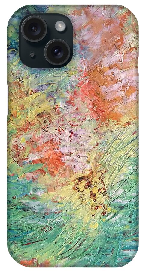 Abstract iPhone Case featuring the painting Spring Ecstasy by Nicolas Bouteneff