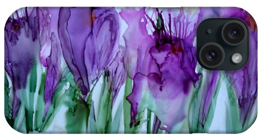 Crocus iPhone Case featuring the painting Spring Has Sprung by Marcia Breznay