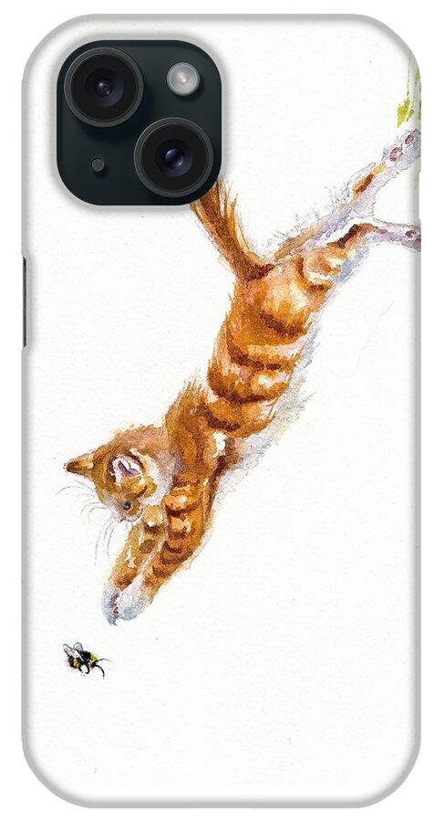 Cats iPhone Case featuring the painting Spring Loaded by Debra Hall