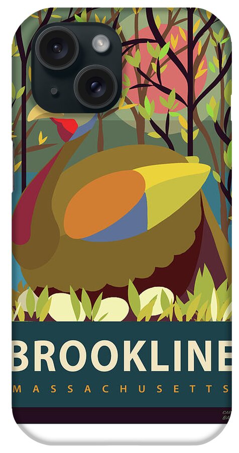 Brookline Turkeys iPhone Case featuring the digital art Springtime by Caroline Barnes