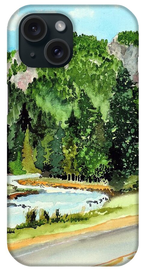 Poudre iPhone Case featuring the painting Springtime Poudre Canyon by Tom Riggs