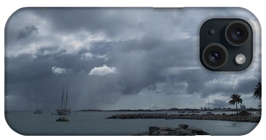Squall iPhone Case featuring the photograph Squall in Simpson Bay St Maarten by Christopher J Kirby