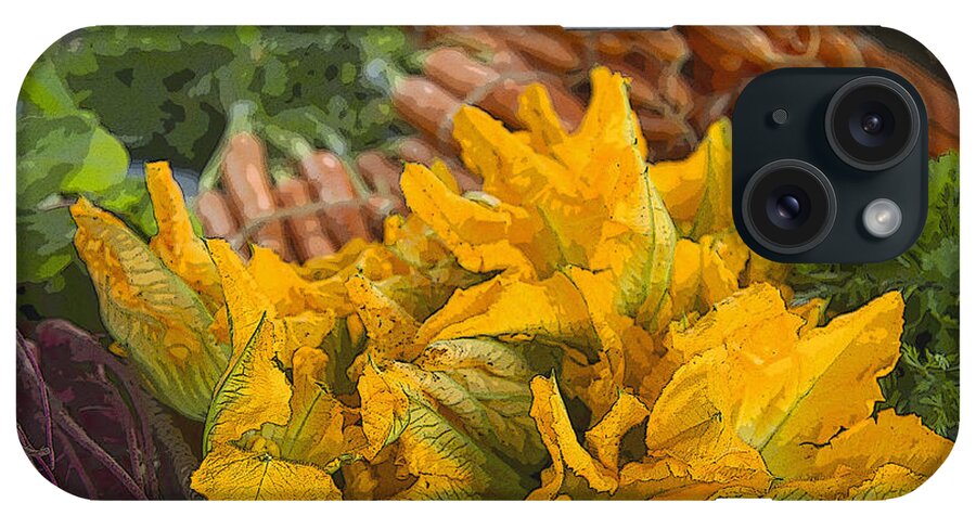 Market iPhone Case featuring the photograph Squash Blossoms by Jeanette French