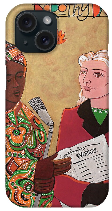 Sr. Thea Bowman And Dorothy Day iPhone Case featuring the painting Sr. Thea Bowman and Dorothy Day - MMTBD by Br Mickey McGrath OSFS