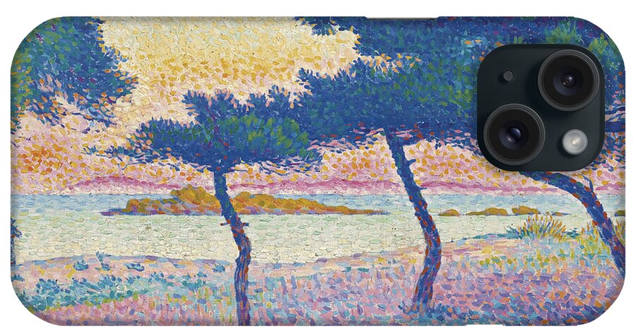 Henri-edmond Cross iPhone Case featuring the painting St. Clair Beach by Henri-Edmond Cross