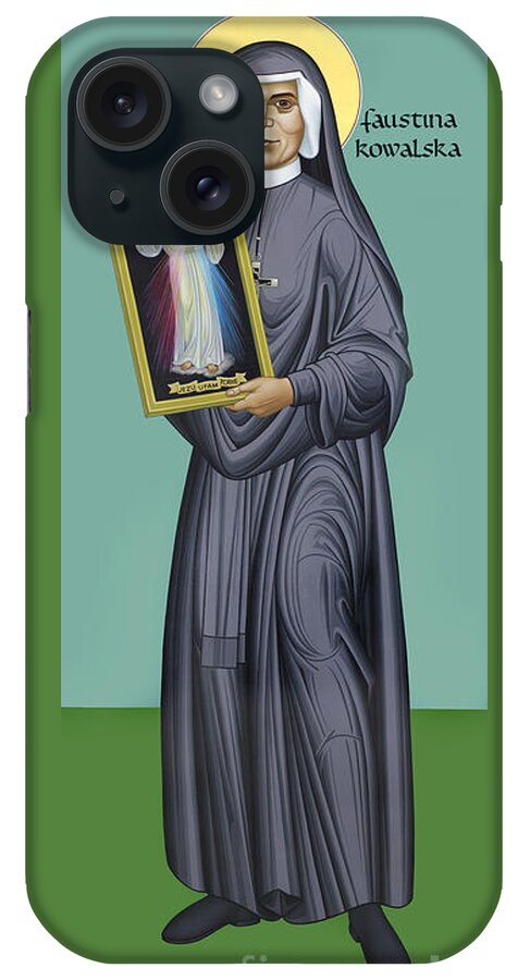 St. Faustina Kowalska iPhone Case featuring the painting St. Faustina Kowalska - RLFAK by Br Robert Lentz OFM