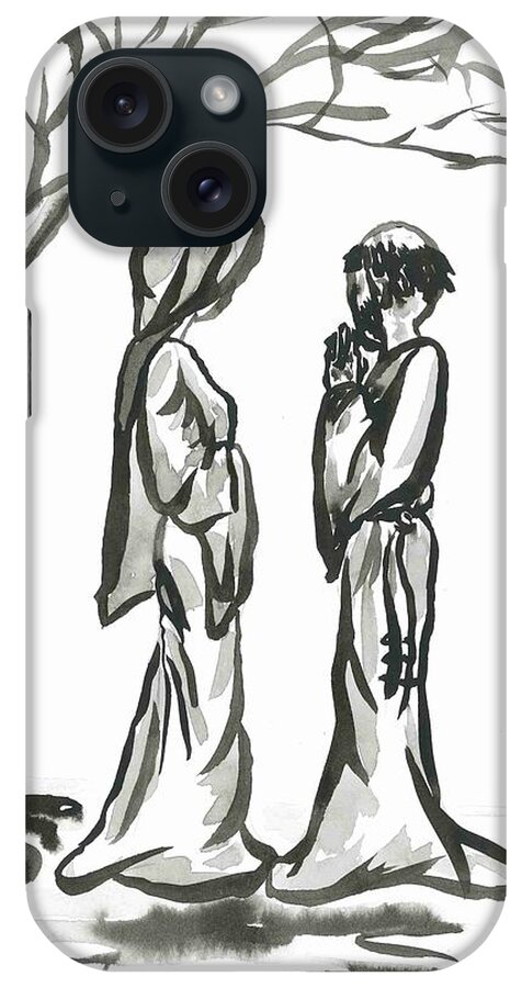 Saints iPhone Case featuring the painting St. Francis and St. Clare by Jason Honeycutt