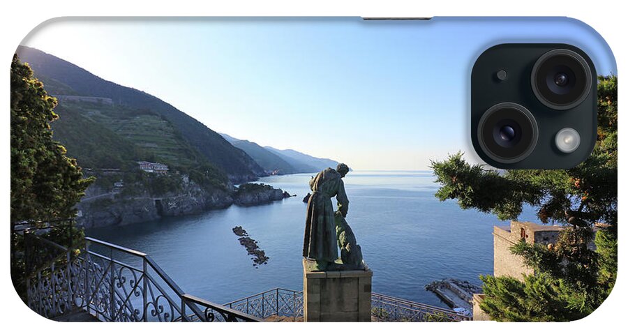 Cinque Terre iPhone Case featuring the photograph St Francis of Assisi Statue in Monterossa 0170 by Jack Schultz