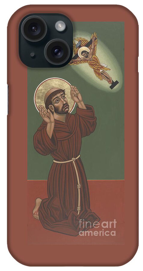St Francis iPhone Case featuring the painting St Francis- Viriditas by William Hart McNichols
