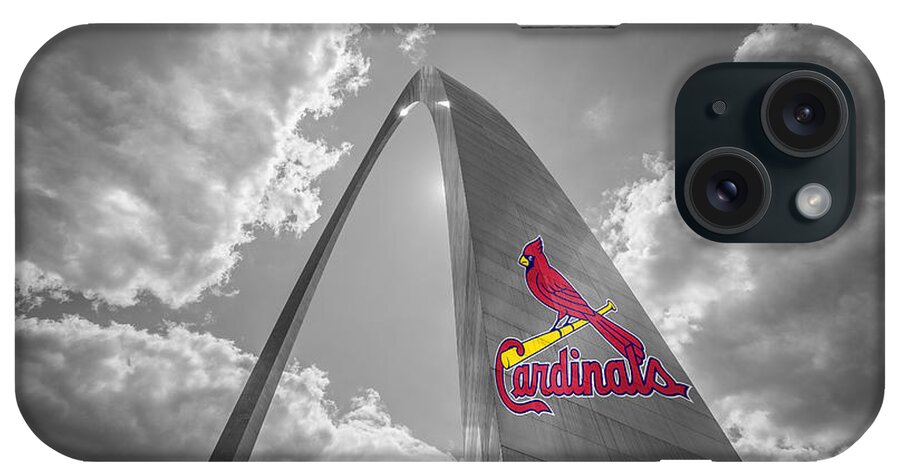 Cardinals iPhone Case featuring the photograph St. Louis Cardinals Busch Stadium Gateway Arch 1 by David Haskett II
