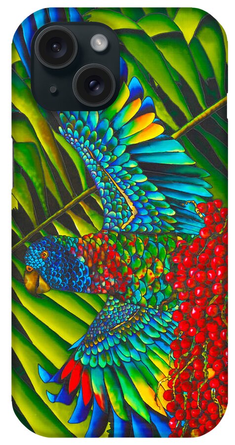 St. Lucia Parrot iPhone Case featuring the painting Amazona Versicolor - Exotic Bird by Daniel Jean-Baptiste