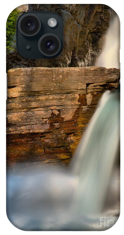 St Mary Falls iPhone Case featuring the photograph St Mary Falls Sunrise Portrait by Adam Jewell