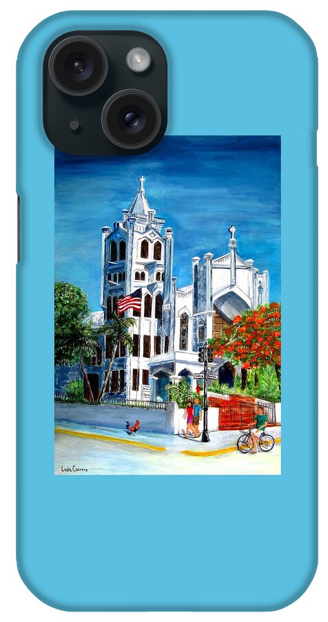 St. Paul's iPhone Case featuring the painting St. Paul's Church by Linda Cabrera