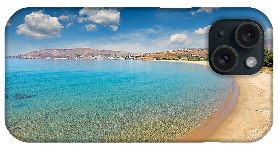 Aegean iPhone Case featuring the photograph St. Peter beach in Andros - Greece by Constantinos Iliopoulos