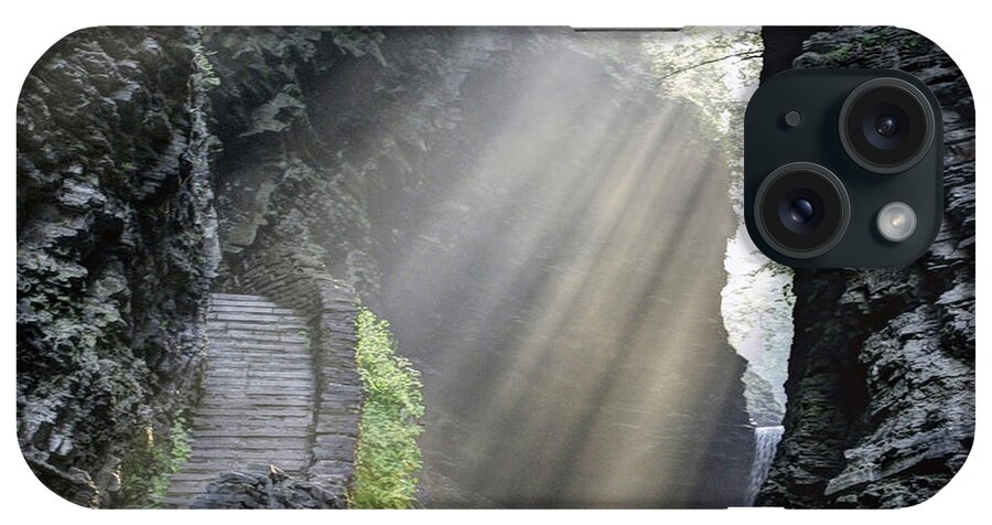 Watkins Glen iPhone Case featuring the photograph Stairway Into the Light by Gene Walls