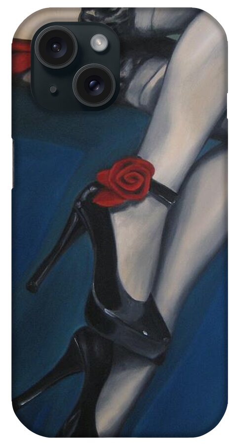 Noewi iPhone Case featuring the painting Stalking Rose by Jindra Noewi