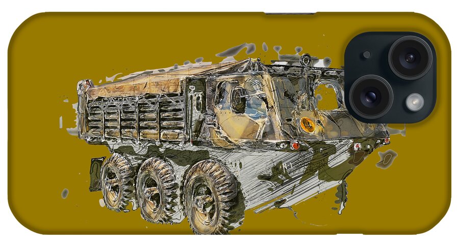 Army iPhone Case featuring the digital art Stalwart Transport Vehicle 2 by Roy Pedersen