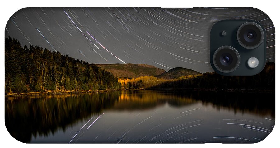 Night iPhone Case featuring the photograph Star Trails Over Cadillac and Dorr by Brent L Ander