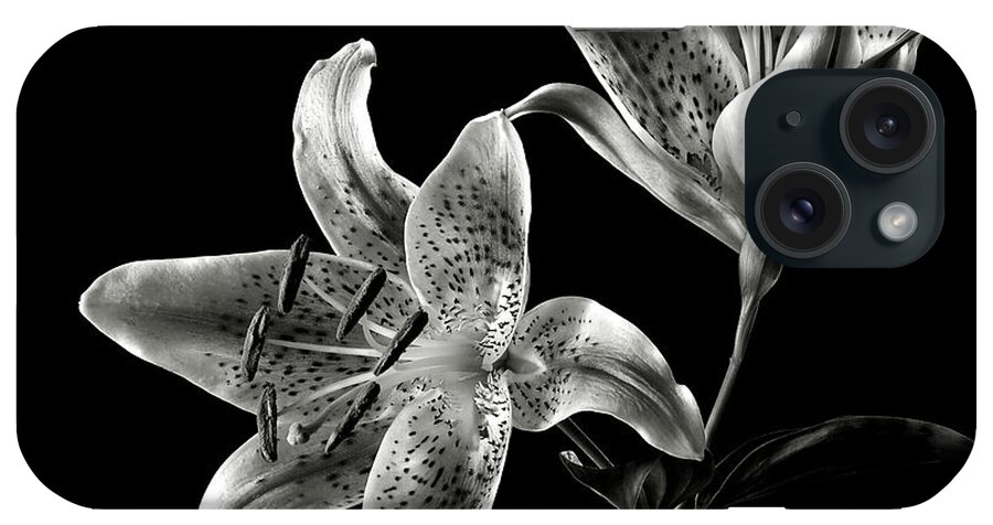 Flower iPhone Case featuring the photograph Stargazer Lily in Black and White by Endre Balogh